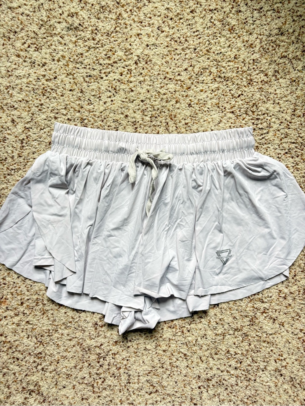 Light Gray Women’s Athletic Shorts with Drawstring Waist